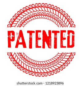 circle rubber stamp with the text patented. patented rubber stamp