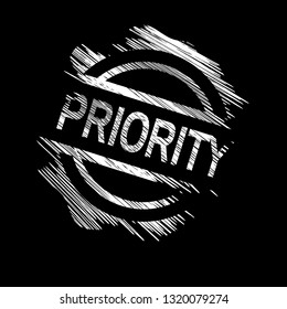 circle rubber stamp with the text priority. priority rubber stamp, label, badge, logo,seal. Designed for your web site design, logo, app, UI