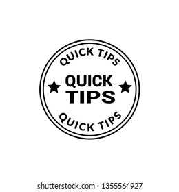 circle rubber stamp with the text quick tips. quick tips rubber stamp, label, badge, logo,seal. Designed for your web site design, logo, app, UI - Shutterstock ID 1355564927