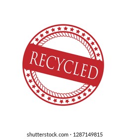 circle rubber stamp with the text recycled. recycled rubber stamp, label, badge, logo,seal. Designed for your web site design, logo, app, UI