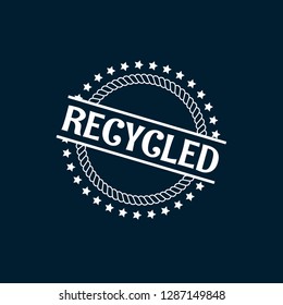 circle rubber stamp with the text recycled. recycled rubber stamp, label, badge, logo,seal. Designed for your web site design, logo, app, UI