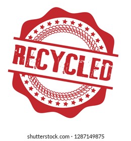 circle rubber stamp with the text recycled. recycled rubber stamp, label, badge, logo,seal. Designed for your web site design, logo, app, UI