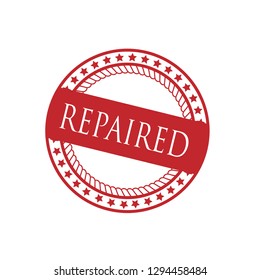 circle rubber stamp with the text repaired. repaired rubber stamp, label, badge, logo,seal. Designed for your web site design, logo, app, UI