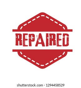 circle rubber stamp with the text repaired. repaired rubber stamp, label, badge, logo,seal. Designed for your web site design, logo, app, UI