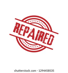 circle rubber stamp with the text repaired. repaired rubber stamp, label, badge, logo,seal. Designed for your web site design, logo, app, UI