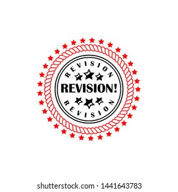 circle rubber stamp with the text revision. revision rubber stamp, label, badge, logo,seal
