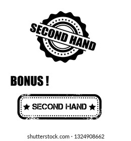 circle rubber stamp with the text second hand. second hand rubber stamp, label, badge, logo,seal. Designed for your web site design, logo, app, UI