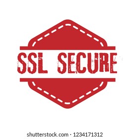 circle rubber stamp with the text SSL secure. SSL secure rubber stamp, label, badge, logo,seal