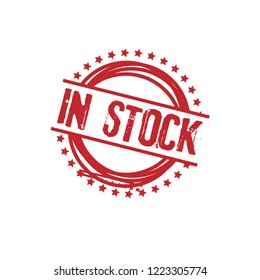 circle rubber stamp with the text in stock. in stock rubber stamp, label, badge, logo,seal