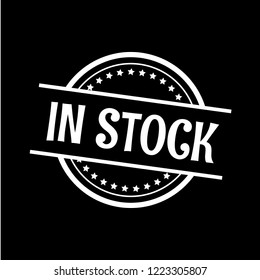 circle rubber stamp with the text in stock. in stock rubber stamp, label, badge, logo,seal