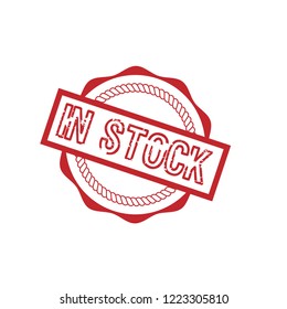 circle rubber stamp with the text in stock. in stock rubber stamp, label, badge, logo,seal