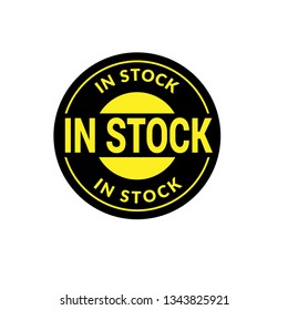 circle rubber stamp with the text in stock. in stock label, badge, sticker,seal