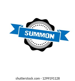 circle rubber stamp with the text summon. summon rubber stamp, label, badge, logo,seal. Designed for your web site design, logo, app, UI