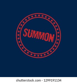 circle rubber stamp with the text summon. summon rubber stamp, label, badge, logo,seal. Designed for your web site design, logo, app, UI