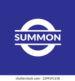 circle rubber stamp with the text summon. summon rubber stamp, label, badge, logo,seal. Designed for your web site design, logo, app, UI