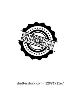 circle rubber stamp with the text summon. summon rubber stamp, label, badge, logo,seal. Designed for your web site design, logo, app, UI