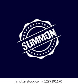 circle rubber stamp with the text summon. summon rubber stamp, label, badge, logo,seal. Designed for your web site design, logo, app, UI