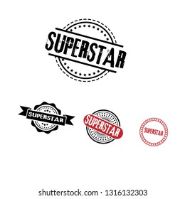 circle rubber stamp with the text superstar. superstar rubber stamp, label, badge, logo,seal. Designed for your web site design, logo, app, UI