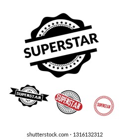 circle rubber stamp with the text superstar. superstar rubber stamp, label, badge, logo,seal. Designed for your web site design, logo, app, UI