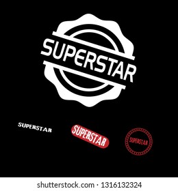 circle rubber stamp with the text superstar. superstar rubber stamp, label, badge, logo,seal. Designed for your web site design, logo, app, UI