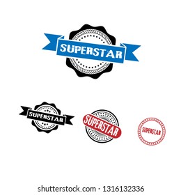 circle rubber stamp with the text superstar. superstar rubber stamp, label, badge, logo,seal. Designed for your web site design, logo, app, UI
