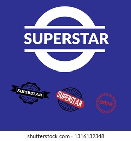 circle rubber stamp with the text superstar. superstar rubber stamp, label, badge, logo,seal. Designed for your web site design, logo, app, UI