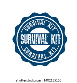circle rubber stamp with the text survival kit. sold out rubber stamp, label, badge, logo,seal 