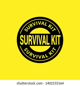 Circle Rubber Stamp With The Text Survival Kit. Sold Out Rubber Stamp, Label, Badge, Logo,seal 