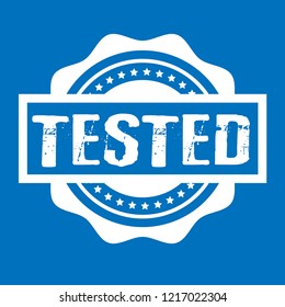circle rubber stamp with the text tested. tested rubber stamp