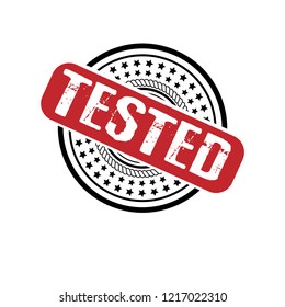 circle rubber stamp with the text tested. tested rubber stamp
