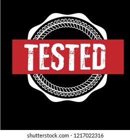 circle rubber stamp with the text tested. tested rubber stamp