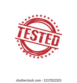 circle rubber stamp with the text tested. tested rubber stamp