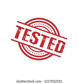 circle rubber stamp with the text tested. tested rubber stamp