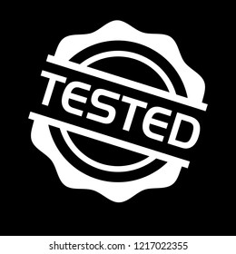 circle rubber stamp with the text tested. tested rubber stamp