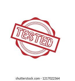 circle rubber stamp with the text tested. tested rubber stamp