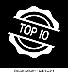 circle rubber stamp with the text TOP 10. TOP 10 rubber stamp