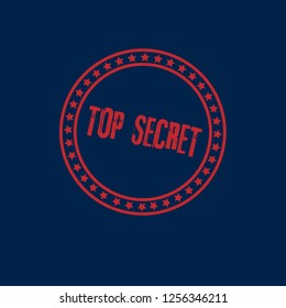 circle rubber stamp with the text top secret.  top secret rubber stamp, label, badge, logo,seal