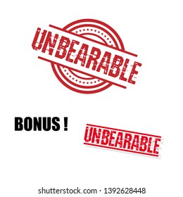 circle rubber stamp with the text unbearable. unbearable rubber stamp, label, badge, logo,seal. Designed for your web site design, logo, app, UI