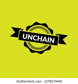 circle rubber stamp with the text unchain.unchain rubber stamp, label, badge, logo,seal.Designed for your web site design, logo, app, UI
