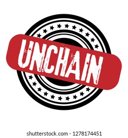 circle rubber stamp with the text unchain.unchain rubber stamp, label, badge, logo,seal.Designed for your web site design, logo, app, UI