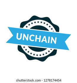 circle rubber stamp with the text unchain.unchain rubber stamp, label, badge, logo,seal.Designed for your web site design, logo, app, UI