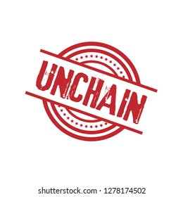 circle rubber stamp with the text unchain.unchain rubber stamp, label, badge, logo,seal.Designed for your web site design, logo, app, UI