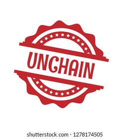 circle rubber stamp with the text unchain.unchain rubber stamp, label, badge, logo,seal.Designed for your web site design, logo, app, UI