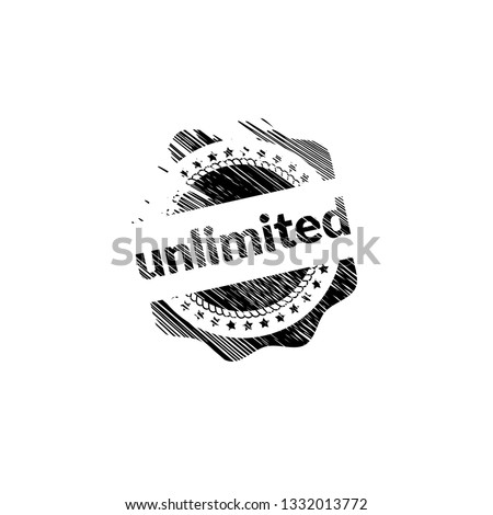 circle rubber stamp with the text unlimited. unlimited rubber stamp, label, badge, logo,seal. Designed for your web site design, logo, app, UI