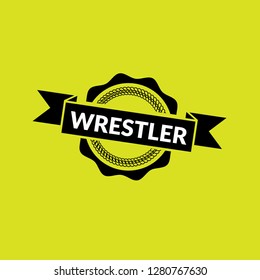circle rubber stamp with the text wrestler. wrestler rubber stamp, label, badge, logo,seal. Designed for your web site design, logo, app, UI