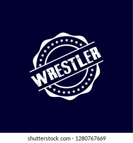 circle rubber stamp with the text wrestler. wrestler rubber stamp, label, badge, logo,seal. Designed for your web site design, logo, app, UI