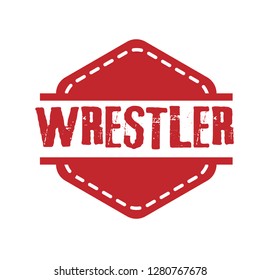 circle rubber stamp with the text wrestler. wrestler rubber stamp, label, badge, logo,seal. Designed for your web site design, logo, app, UI