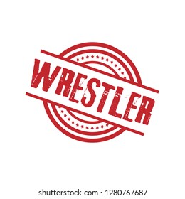 circle rubber stamp with the text wrestler. wrestler rubber stamp, label, badge, logo,seal. Designed for your web site design, logo, app, UI