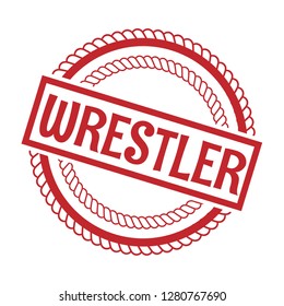 circle rubber stamp with the text wrestler. wrestler rubber stamp, label, badge, logo,seal. Designed for your web site design, logo, app, UI