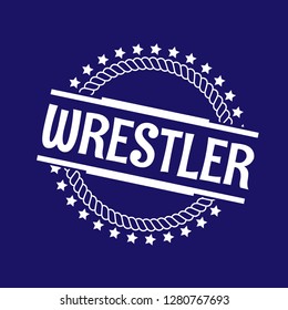 circle rubber stamp with the text wrestler. wrestler rubber stamp, label, badge, logo,seal. Designed for your web site design, logo, app, UI